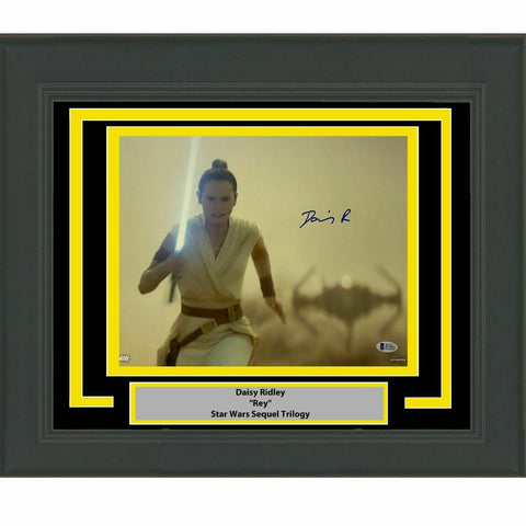 FRAMED Autographed/Signed DAISY RIDLEY Rey Star Wars 11x14 Photo BAS COA #3