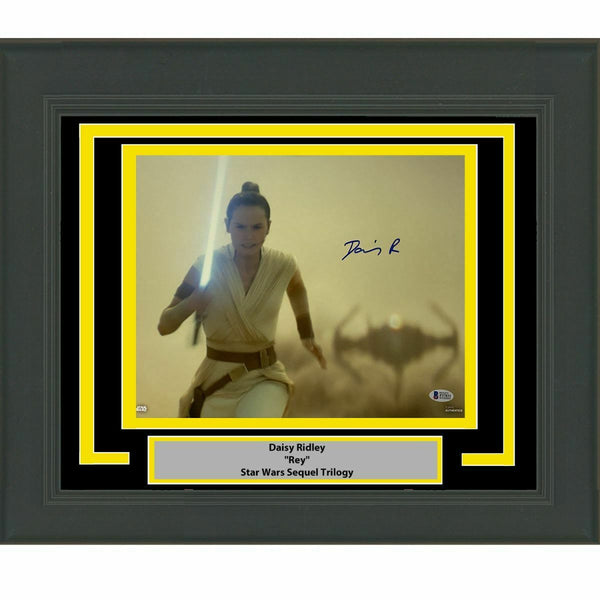 FRAMED Autographed/Signed DAISY RIDLEY Rey Star Wars 11x14 Photo BAS COA #3