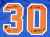 Bernard King Signed New York Knicks Jersey with Multiple Inscriptions (Beckett)