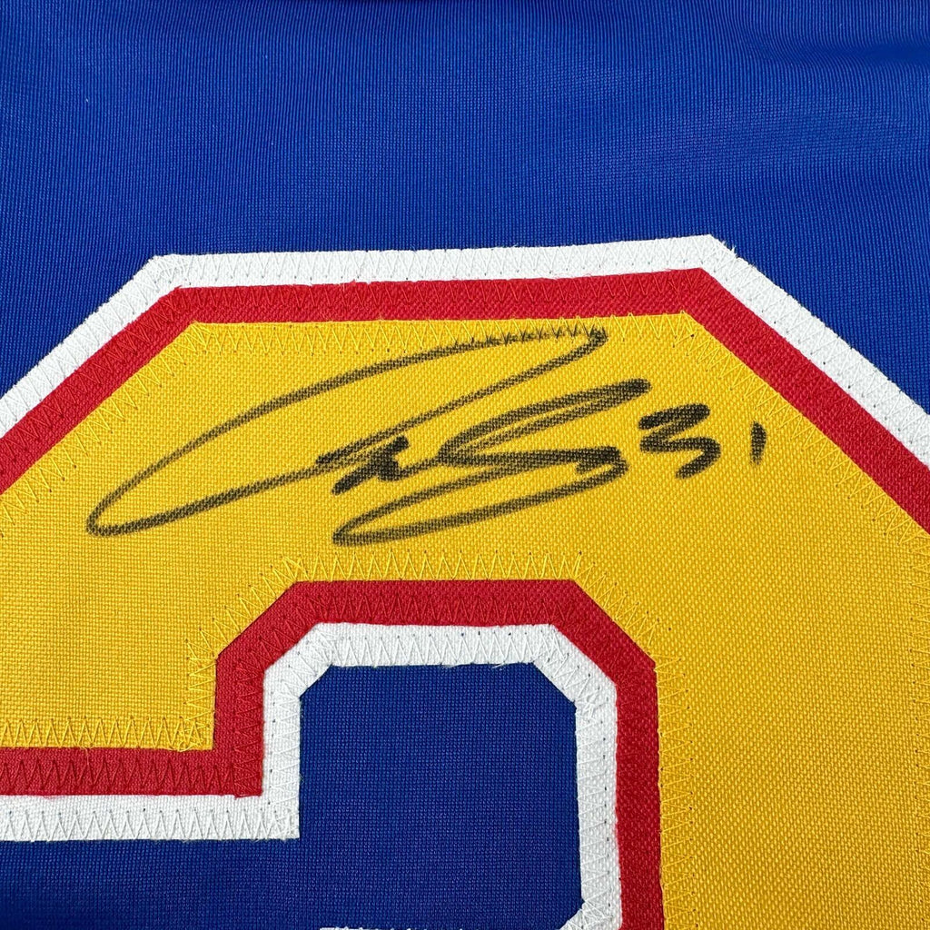 Autographed/Signed Curtis Joseph St. Louis Blue Hockey Jersey JSA COA ...