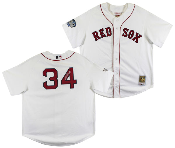 Red Sox David Ortiz Signed White 2004 WS Logo M&N CC Jersey BAS Wit #2W964332