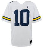 Tom Brady Signed Michigan White Nike Jordan Brand Football Jersey (Fanatics LOA)