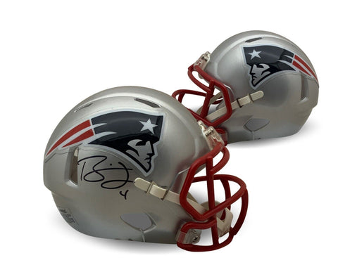 Bailey Zappe Autographed New England Patriots Signed Football Mini Helmet JSA CO