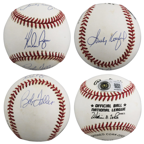 Sandy Koufax, Nolan Ryan & Bob Feller Authentic Signed Baseball BAS #AG010108