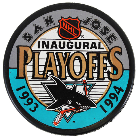1993 San Jose Sharks NHL Inaugural Playoffs Officially Licensed Puck Un-signed