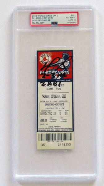 David Ortiz Signed Red Sox 2013 World Series Game 2 Encapsulated Ticket PSA/DNA
