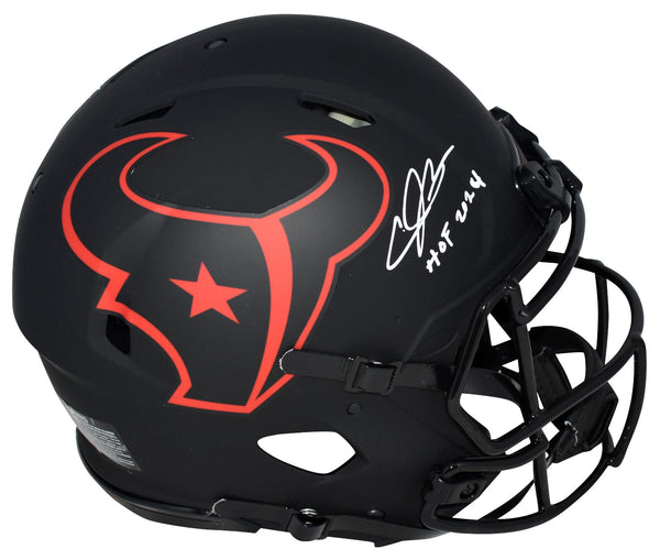 ANDRE JOHNSON SIGNED HOUSTON TEXANS ECLIPSE AUTHENTIC SPEED HELMET W/ HOF 2024