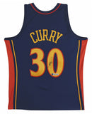 Warriors Stephen Curry Authentic Signed Navy Blue M&N HWC Swingman Jersey BAS