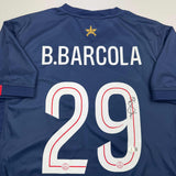 Autographed/Signed Bradley Barcola PSG Paris Saint Germain Blue Jersey COA
