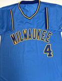 Brewers PAUL MOLITOR Signed Custom Replica BLUE Jersey AUTO w/ HOF '04 - BAS