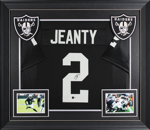 Ashton Jeanty Authentic Signed Black Pro Style Framed Jersey BAS Witnessed