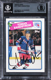 Rangers Tomas Sandstrom Authentic Signed 1988 Topps #121 Card BAS Slabbed