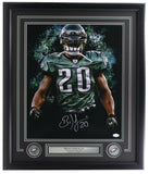 Brian Dawkins Signed Framed Philadelphia Eagles Dark Smoke 16x20 Photo JSA