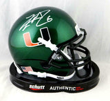 Lamar Miller Autographed Miami Green Schutt Mini Helmet- JSA W Auth *Black