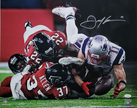 Julian Edelman Autographed New England Patriots 16x20 Beckett Witnessed