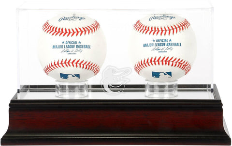 Baltimore Orioles Mahogany 2-Baseball Display Case