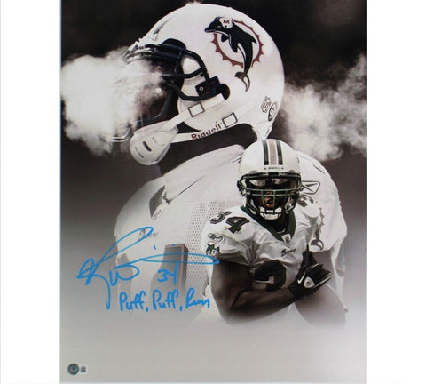 Ricky Williams Signed Miami Dolphins Unframed 16x20 Photo-Smokey Helmet W insc.