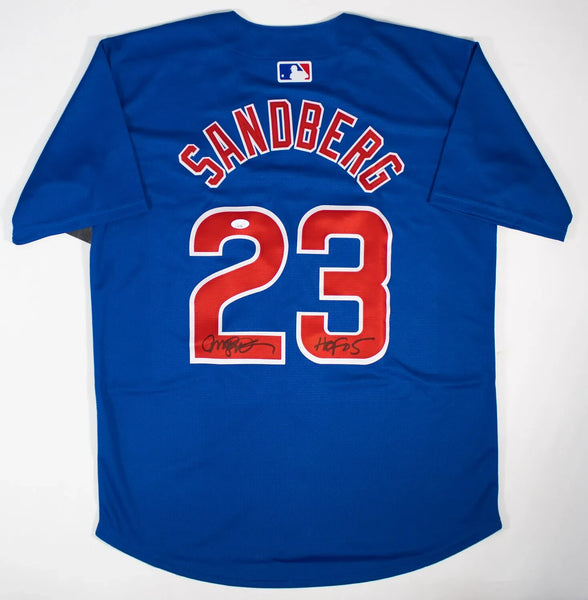 Ryne Sandberg Signed Chicago Cubs Nike Style Jersey (JSA COA) HOF 2nd Baseman
