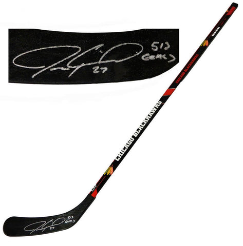 JEREMY ROENICK Signed BLACKHAWKS Full-Size Hockey Stick w/513 Goals - SCHWARTZ