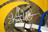 Kurt Warner Autographed St Louis Rams Authentic Camo Speed Helmet BAS 34244
