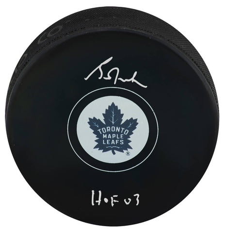 Grant Fuhr Signed Toronto Maple Leafs Logo Hockey Puck w/HOF'03 - (SCHWARTZ COA)