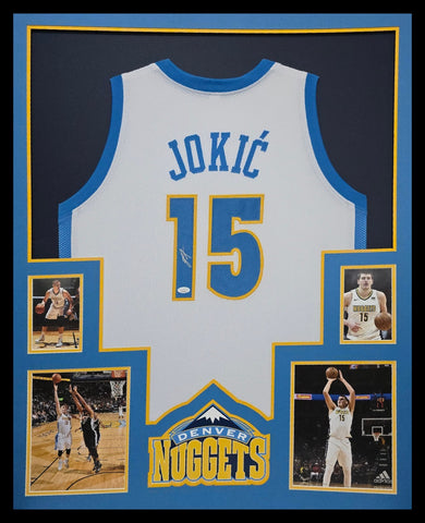 FRAMED DENVER NUGGETS SIGNED AUTOGRAPHED NIKOLA JOKIC JERSEY JSA COA