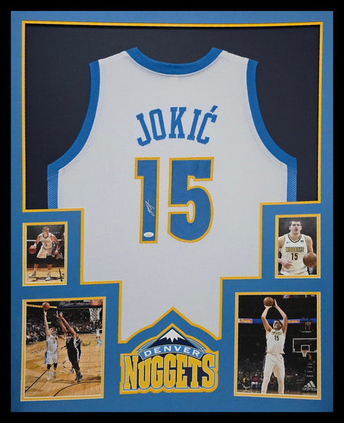 FRAMED DENVER NUGGETS SIGNED AUTOGRAPHED NIKOLA JOKIC JERSEY JSA COA