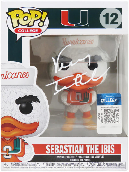 Vinny Testaverde Signed Miami Hurricanes NCAA Mascot Funko Pop Doll #12 (SS COA)