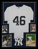 FRAMED SUEDE ANDY PETTITTE AUTOGRAPHED SIGNED NEW YORK YANKEES JERSEY FANATICS