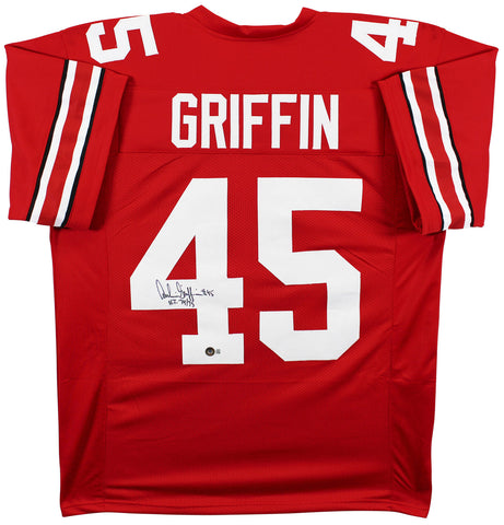 OSU Archie Griffin "HT 74/75" Authentic Signed Red Pro Style Jersey BAS Witness