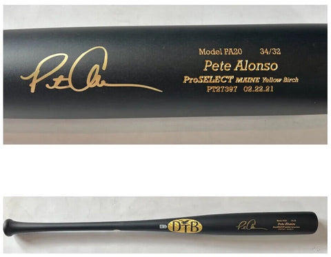 Pete Alonso Mets signed DoveTail Axe Game Model PA20 Bat Auto MLB Fanatics COA