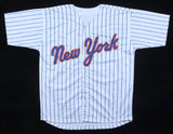 Luis Robert Signed New York Mets Pinstriped Jersey (Beckett) 2020 Gold Glover