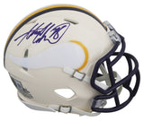 Vikings Adrian Peterson Authentic Signed Retro Speed Mini Helmet BAS Witnessed