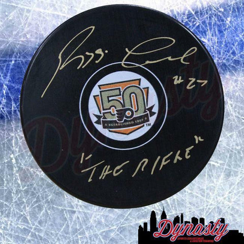 Reggie Leach Autographed Signed Flyers 50th Anniversary Puck JSA PSA Pass