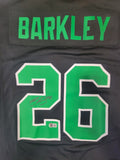 SAQUON BARKLEY SIGNED PHILADELPHIA EAGLES NIKE SCREENPRINT ALT JERSEY BECKETT QR