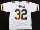 Anthony Thomas Signed Michigan Wolverines White Throwback Jersey (JSA COA) R.B.