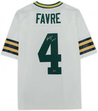 Brett Favre Green Bay Packers Signed White Mitchell & Ness Replica Jersey