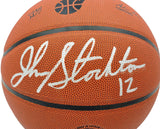 JOHN STOCKTON & KARL MALONE AUTOGRAPHED JAZZ LOGO BASKETBALL BECKETT 235782