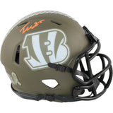 Tee Higgins Autographed Cincinnati Bengals 22 STS Mini Helmet Beckett WIT 57927