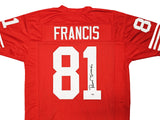 SAN FRANCISCO 49ERS RUSS FRANCIS AUTOGRAPHED RED JERSEY PSA/DNA STOCK #212447