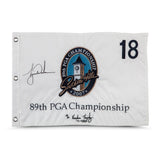 TIGER WOODS Autographed "9x Vardon Trophy" 2007 PGA Flag UDA LE 500