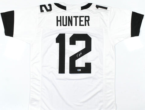 Travis Hunter Autographed White Pro Style Jersey - Beckett W Hologram *Silver