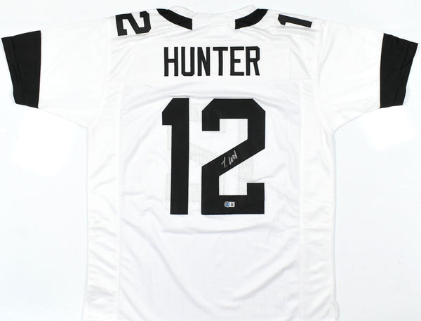 Travis Hunter Autographed White Pro Style Jersey - Beckett W Hologram *Silver
