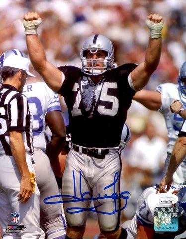 Howie Long Autographed/Signed Oakland Raiders 8x10 Photo Beckett 40900