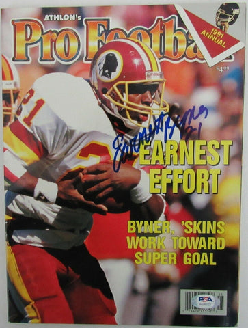 Earnest Byner Redskins Signed 1991 Athlon's Pro Football Annual PSA/DNA 154787