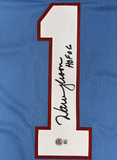 Warren Moon of the Houston Oilers Autographed "HOF 06" Custom #1 Jersey Beckett