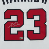 Framed Michael Harris Atlanta Braves Autographed White Nike Authentic Jersey