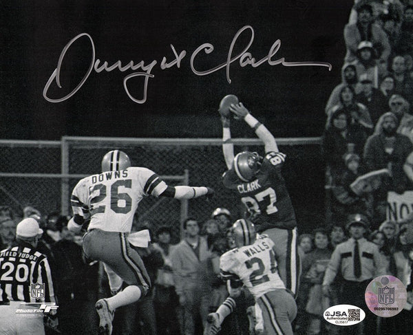 Dwight Clark Signed San Francisco 49ers The Catch B&W 8x10 Photo - (JSA COA)