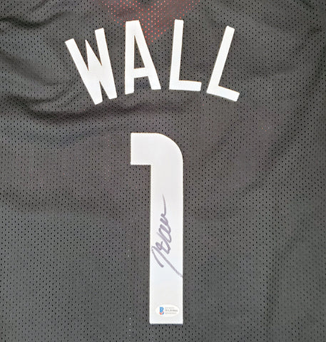 HOUSTON ROCKETS JOHN WALL AUTOGRAPHED BLACK JERSEY BECKETT BAS STOCK #189808