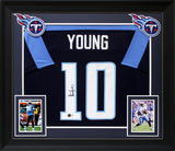 Vince Young Authentic Signed Blue Pro Style Framed Jersey BAS Witnessed